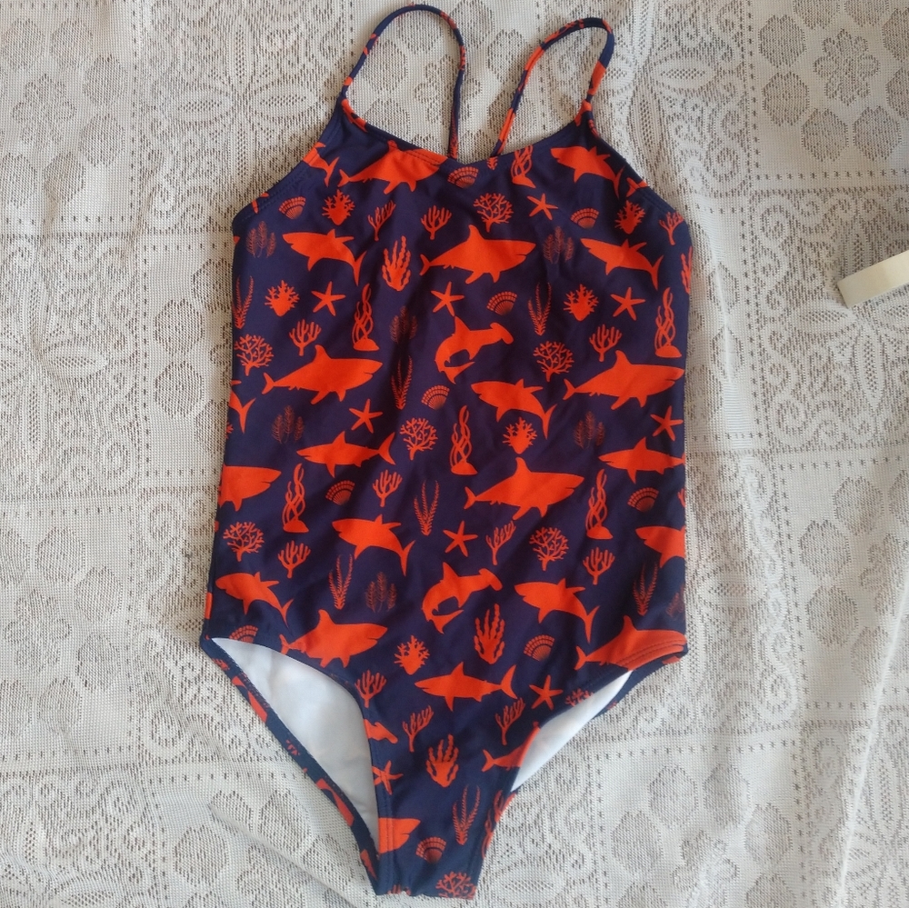 Shark Ocean Theme UPF 50+ Sun Protection Baby Swimsuit 12T NEW